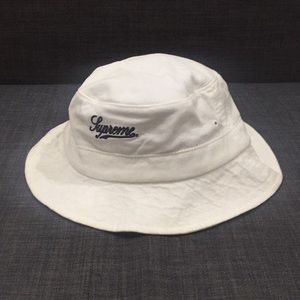 Supreme white corduroy bucket hat
